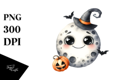 Funny Haloween Moon Clipart Product Image 1