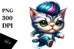 Expressive Baby Cat, Watercolor PNG Product Image 1