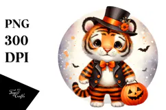 Cute Baby Tiger Star Halloween PNG Product Image 1