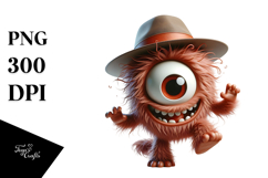 Cute Monster with Dramatic Despair PNG Product Image 1