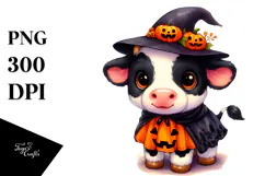 Cow Dressed for Halloween, Transparent PNG Product Image 1