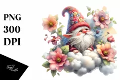 Gnome Hawaiian Flowers Pastel | Sublimation | Clipart Product Image 1