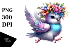 Vibrant Dove with Floral Wreath, Transparent PNG Product Image 1