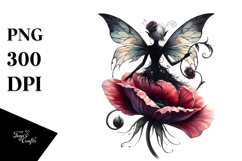 Gothic Fairy on Flower PNG Product Image 1