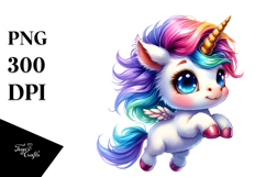 Baby Unicorn with Cool Haircut, Funny PNG Product Image 1