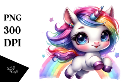 Baby Unicorn with Cool Haircut, Funny PNG Product Image 1