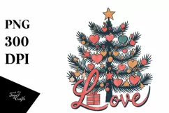 Love Christmas Retro Design PNG Product Image 5