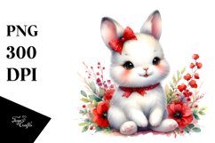 Colorful Sitting Baby Rabbit Watercolor Clipart Product Image 3