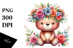 Vibrant Flower Bear | Clipart Product Image 1