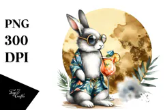 Stylish Rabbit in Beachwear, PNG Product Image 1