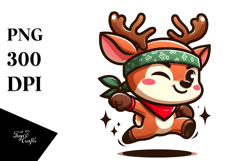 Emotive Deer with Bandana, PNG Product Image 1