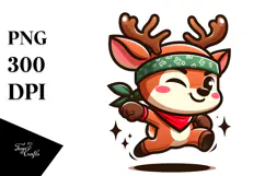 Emotive Deer with Bandana, PNG Product Image 1