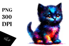 Cute Baby Black Cat PNG Product Image 1