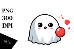 Cute Ghost, Vibrant PNG Product Image 1
