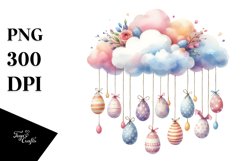 Cloud with Easter Eggs PNG Product Image 1
