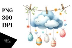 Cloud with Easter Eggs PNG Product Image 1