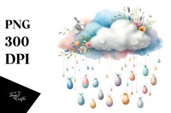 Cloud with Easter Eggs PNG Product Image 1