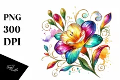 Watercolor Luxury Flower Love Splash Clipart Product Image 1