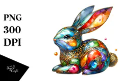 Colorful Bunny Made of , Transparent PNG Product Image 1