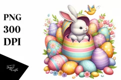 Watercolor Colorful Easter Clipart |T-shirt, Mug, Tumbler Product Image 1