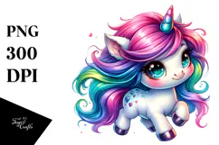 Running Baby Unicorn PNG Product Image 1