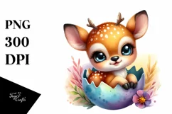 Colorful Smiling Baby Deer in Pocket | Clipart Product Image 3