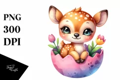 Colorful Smiling Baby Deer in Pocket | Clipart Product Image 1