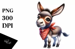 Colorful Watercolor Donkey with Bandana | Sublimation | Product Image 3