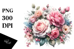 Colorful Pink Roses PNG Product Image 1