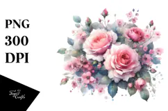 Colorful Pink Roses PNG Product Image 1