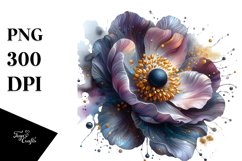 Abstract Watercolor Anemone Clipart Product Image 1