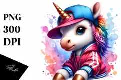 Baby Unicorn Krump Dancer, PNG Product Image 1