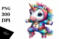 Baby Unicorn Krump Dancer, PNG Product Image 3