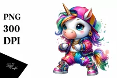 Baby Unicorn Krump Dancer, PNG Product Image 3