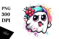 Contemptuous Ghost with Flower PNG Product Image 1