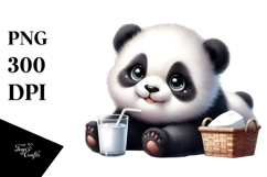 Digital Watercolor Baby Panda PNG Product Image 1
