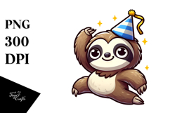 Silly Cartoon Sloth PNG Product Image 1