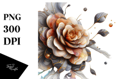 Abstract Camellia made of Marble PNG Product Image 1