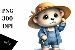 Cute Watercolor Baby Bear | Sublimation | Clipart Product Image 1