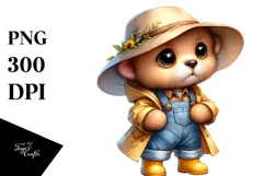 Cute Watercolor Baby Bear | Sublimation | Clipart Product Image 1