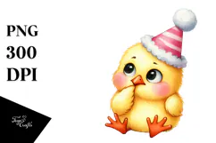 Colorful Watercolor Chick | Sublimation | Clipart Product Image 1