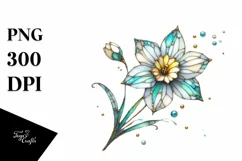 Small Stained Daffodil Metallic Watercolor | Clipart Product Image 3