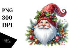 Christmas Gnome Watercolor PNG Product Image 3