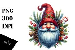 Christmas Gnome Watercolor PNG Product Image 3