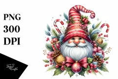 Christmas Gnome Watercolor PNG Product Image 1