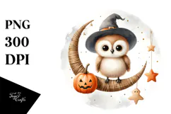 Cute Baby Owl on Star, Transparent PNG Product Image 1