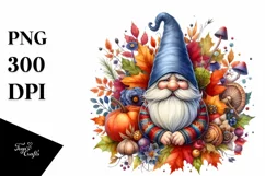 Detailed Autumn Gnome PNG Product Image 1