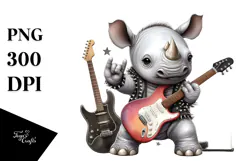 Cute Baby Rhino Rocker PNG Product Image 1