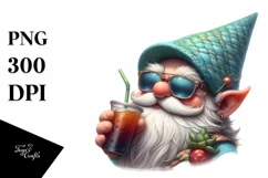 Gnome with Beach Gear Digital Painting Clipart Product Image 1