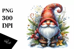 Winter Gnome Watercolor PNG Product Image 3